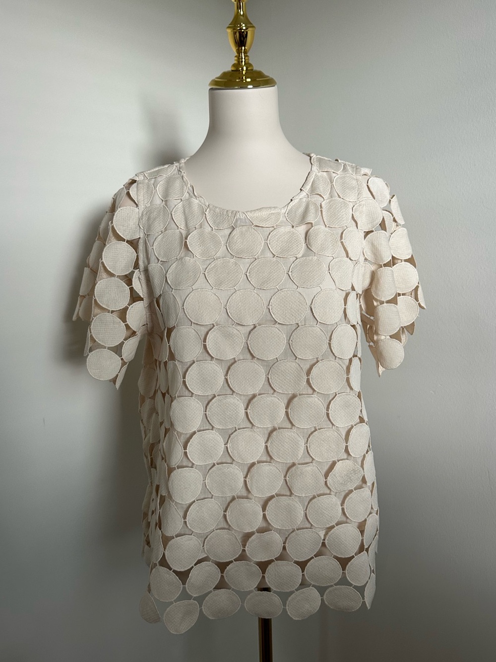 Umgee Polka Dot Lace Blouse